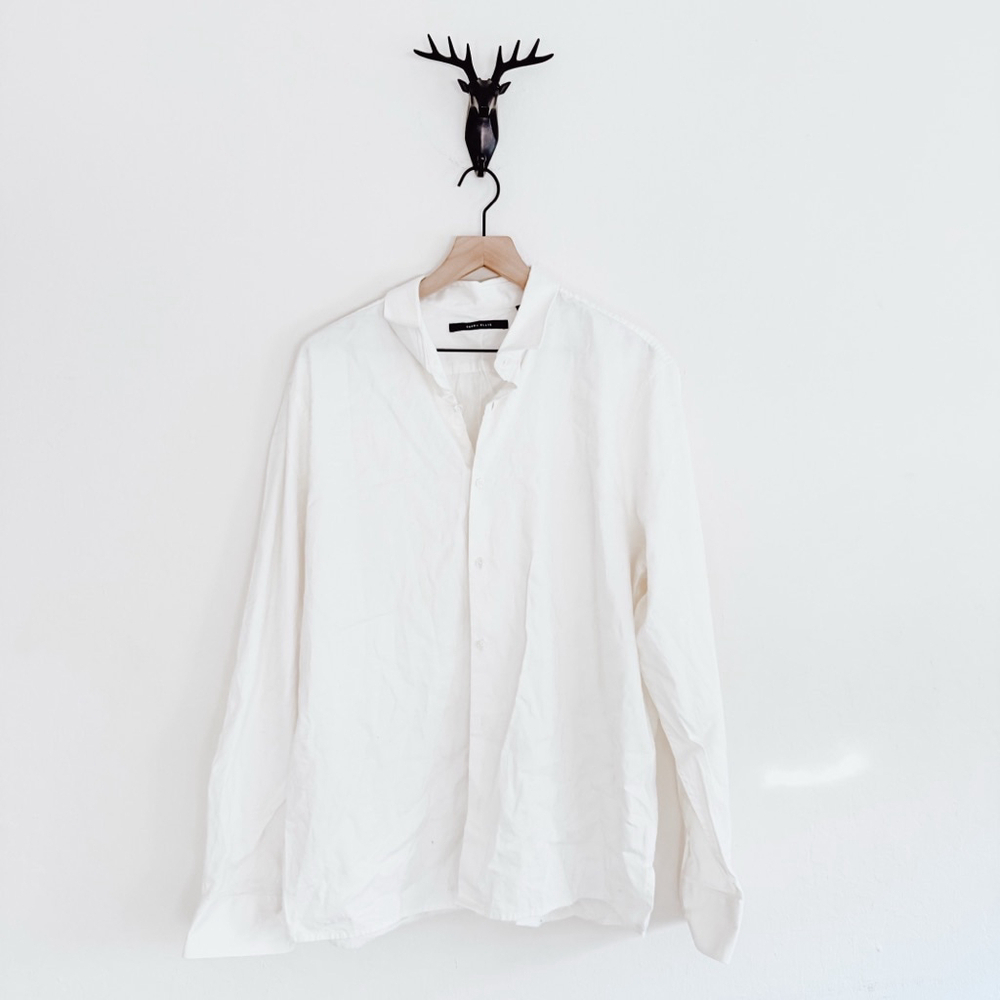 Perry Ellis Men's White Button-Down Shirt Size XXL